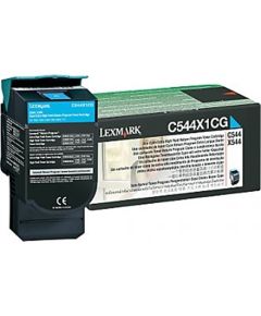 Lexmark C544, X544 Cyan Extra High Yield Return Program Toner Cartridge Cartridge, Cyan, 4000 pages