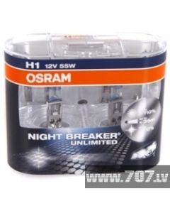OSRAM H1 Spuldžu komplekts 12V 55W P14.5s Night braker unlimited