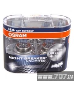 OSRAM H4 Spuldžu komplekts 12V 60/55W P43t NBR +110%