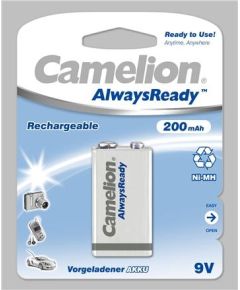 Camelion 9V/6HR61, 200 mAh, AlwaysReady Rechargeable Batteries Ni-MH, 1 pc(s)