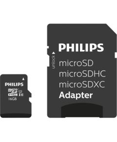 Philips MicroSDHC 16GB class 10/UHS 1 + Adapter