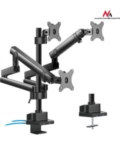 Maclean MC-811 Desk holder 3 LED monitors with 2xUSB3.0 17-27''3x7kg vesa 100x10