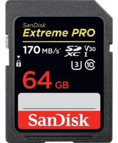 Sandisk Extreme PRO SDXC 64GB R/W 170/90 MB/s C10, U3, V30