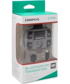 Omega OUTF28 Bluetooth 2.1 + EDR FM Transmitter Priekš Auto Radio / AUX / MIC /+ Uzlādes Ligzda USB 1.5A Melns