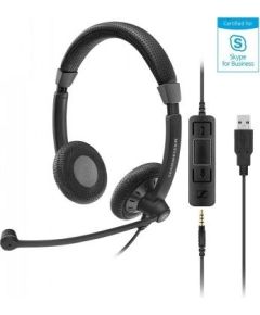 SENNHEISER WIRED BINAURAL HEADSET 3.5MM, USB, IN-LINE CALL CONTROL ON USB CABLE, MS