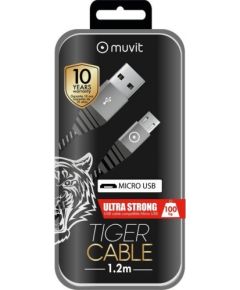 muvit TGUSC0003 Tiger Ultra Resistant Cable Micro USB 1.2M 2.4A (grey)