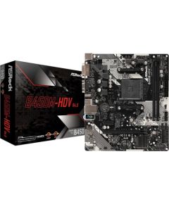 ASRock B450M-HDV R4.0, AM4, DDR4 3200+, 4 SATA3, HDMI, DVI-D, D-Sub