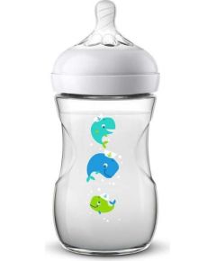 Philips Avent Barošanas pudelīte Natural Whale 260 ml, 1M+ - SCF070/23