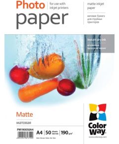 ColorWay Matte Photo Paper, 50 sheets, A4, 190 g/m²