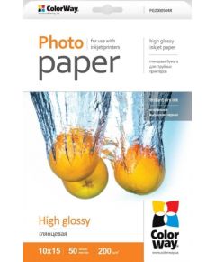 ColorWay High Glossy Photo Paper, 50 sheets, 10x15, 200 g/m²
