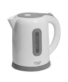 Adler Kettles AD 1234 Standard, Plastic, White, 2200 W, 1,7 L, 360° rotational base