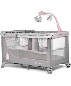 Kinder Kraft KinderKraft Joy Art.112822 Pink Divlīmeņu bērnu ceļojumu gultiņa