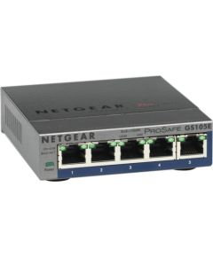 Netgear Switch GS105E Web Management, Desktop, 1 Gbps (RJ-45) ports quantity 5, Power supply type  External