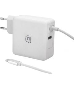 Manhattan Power Delivery charger USB-C 5-20V up to 60W USB-A 5V up to 2.4A white