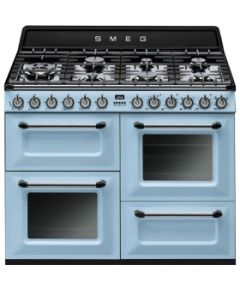 Smeg TR4110AZ Cooker | 110x60 cm | Victoria | Pastel blue | Hob type: Gas | Type of main oven: Thermo-ventilated | Type of second oven: Fan assisted | A | A