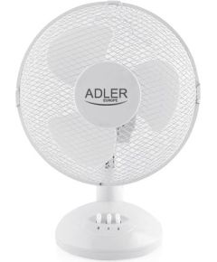 Adler AD 7302 Desk Fan, Number of speeds 2, 60 W, Oscillation, Diameter 23 cm, White Вентиляторы