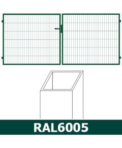 Kvadrātprofilu vārtu vērtnes W4M RAL6005 H1.73 W4.0m