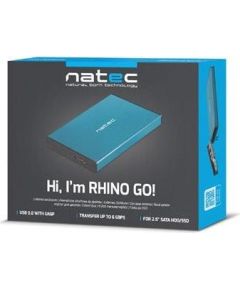 Natec external enclosure RHINO GO for 2,5'' SATA, USB 3.0, Blue