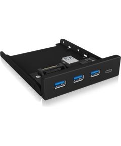 Raidsonic IcyBox 4x Port USB 3.0 Hub (3x USB 3.0, 1x USB Type-C), frontpanel 3.5''