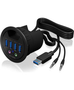 Raidsonic IcyBox Desk Hub 4x USB 3.0, 1x audio input, 1x audio output