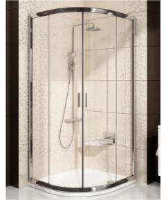 RAVAK BLCP4-90 dušas kabīne-stūris ar bīdāmām durvīm 90x90cm, R500, pusaplis, satīns+stikls Grape