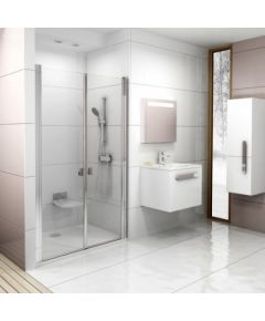 Ravak dušas durvis CSDL2-90 spīdīga+ caurspīdīgs stikls