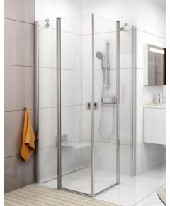 RAVAK CRV2-110 Durvis dušas stūrim, satīns + caurspīdīgs stikls