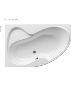 RAVAK Rosa II asimetriskā akrila vanna, balta, kreisā puse 150x105cm