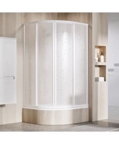 RAVAK SKCP4-80 Sabina dušas stūris ar bīdāmām durvīm 80x80cm, R500, pusaplis, balta+polistirols Pearl