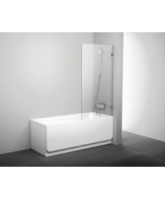 Ravak vannas siena BVS1 80 hroms + caurspīdīgs stikls