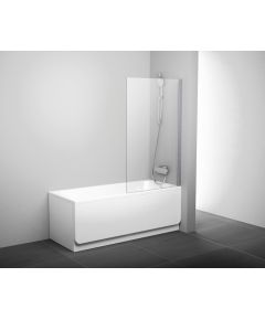 Ravak vannas siena PVS1 80 balta + caurspīdīgs stikls