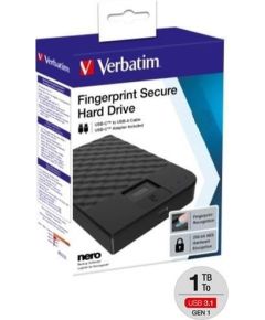 VERBATIM FINGERPRINT SECURE HDD 1TB AES 256 ENCRYPTION USB 3.1 GEN 1 (2.5'')