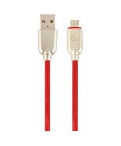 Gembird USB Male - Micro USB Male Premium rubber 2m Red