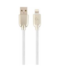 Gembird USB Male - Lightning Male Premium rubber 2m White