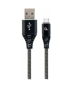 Gembird USB Male - USB Type C Male Premium cotton braided 1m Black