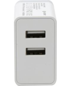 Platinet USB lādētājs + kabelis 2xUSB 3400mA, balts (43723)