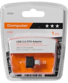 Vivanco adapteris microUSB - USB-A OTG (45234)
