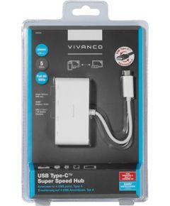 Vivanco USB hub USB-C 3.1 4 portu, balts (34292)