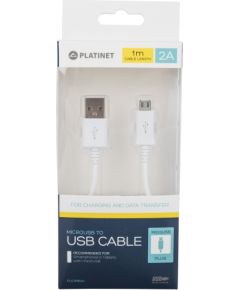 Platinet cable USB - microUSB 1m, white