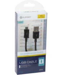 Platinet cable USB - microUSB 1m, black