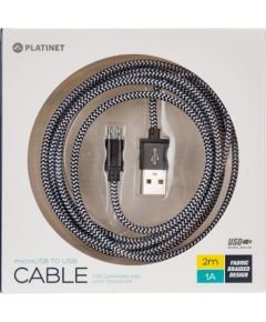 Platinet kabelis USB - microUSB 2m, melns