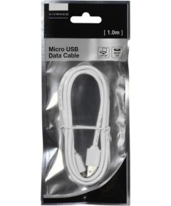 Vivanco USB kabelis - mikroUSB 1.0m, balts (35816)