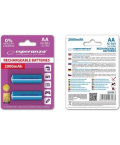 ESPERANZA EZA103B - RECHARGEABLE BATTERIES Ni-MH AA 2000MAH 2PCS - BLUE