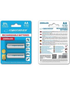 ESPERANZA EZA103W - RECHARGEABLE BATTERIES Ni-MH AA 2000MAH 2PCS - WHITE