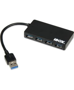 Ibox HUB I-BOX USB 3.0 BLACK 4-PORTS SLIM