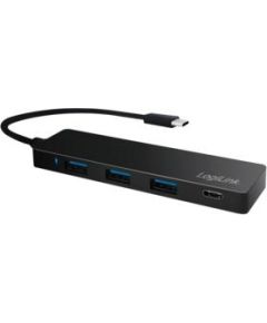 LOGILINK- Ultra-slim USB-C 3.1 hub, 4-port, black