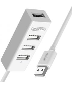 Unitek Hub 4x USB 2.0. mini, white, Y-2146
