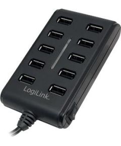 LOGILINK - 10-Port USB2.0 Hub with switch ON / OFF