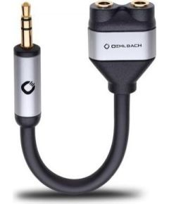 OEHLBACH Art. No. 60021 I-CONNECT J-AD MOBILE Y-ADAPTER, 3.5 MM AUDIO JACK TO 2 X 3.5 MM AUDIO JACK Black Art. No. 60021