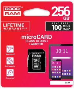 GOODRAM memory card Micro SDXC 256GB Class 10 UHS-I + Adapter